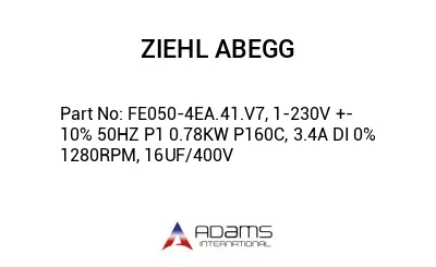 FE050-4EA.41.V7, 1-230V +- 10% 50HZ P1 0.78KW P160C, 3.4A DI 0% 1280RPM, 16UF/400V